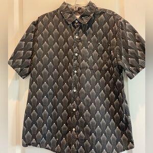 Katin Black Casual Button Down Shirt with Quilted Pattern